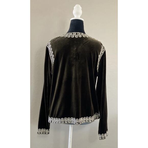 Victor Costa Jacket Regencycore Glam Brown Velvet Embroidered Diamond Accents M - Picture 2 of 16